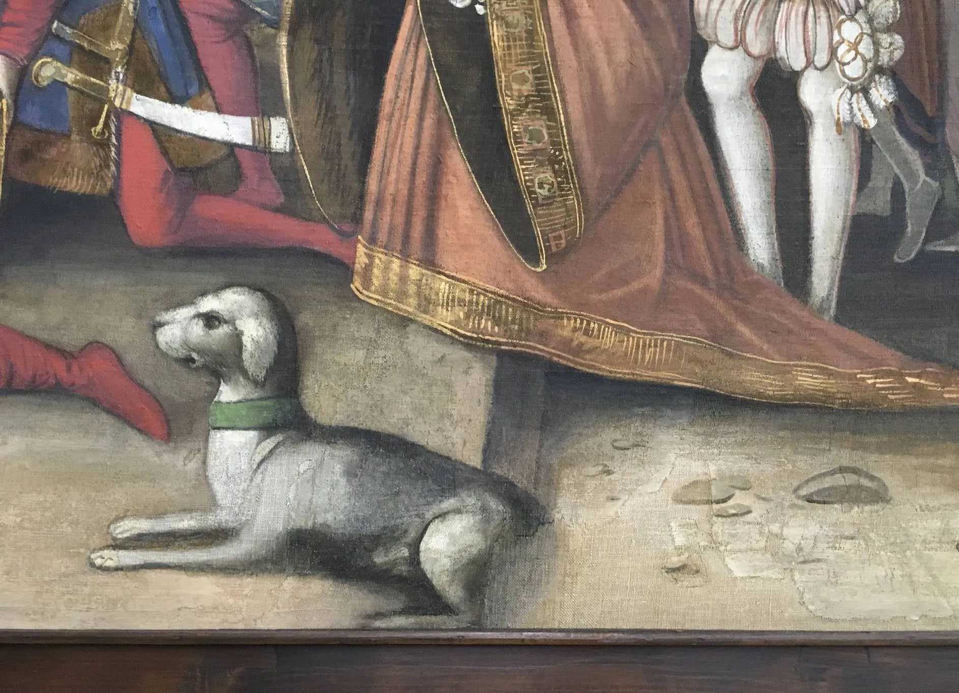 Endzustand des Gemäldes "Anbetung der Hl. Drei Könige" zeigt Hund mit Schwanz