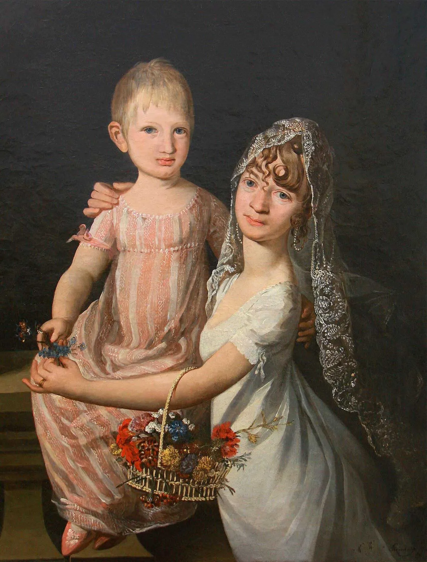 Endzustand des Portäts der Therese von Heffter mit Tochter Marie